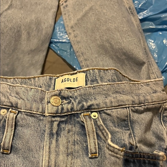 Agolde Straight Leg High Rise Denim Jeans - Picture 1 of 1